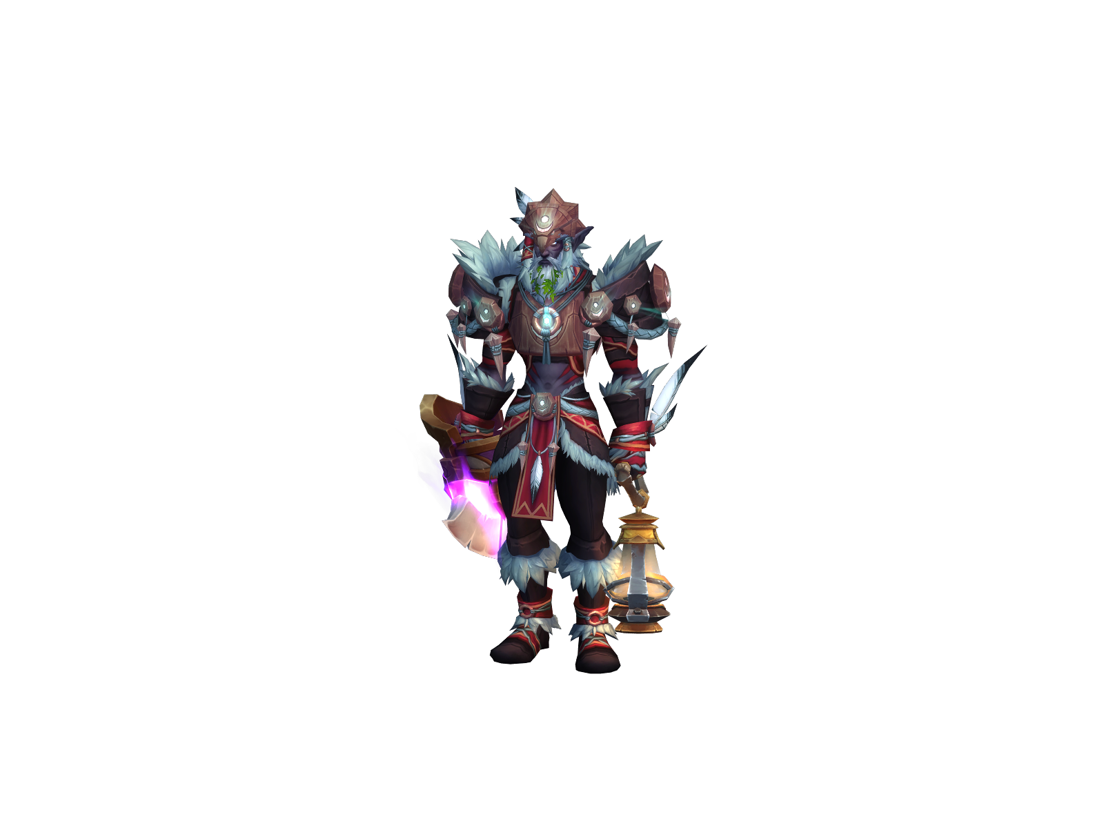Blätterbart 3D character render