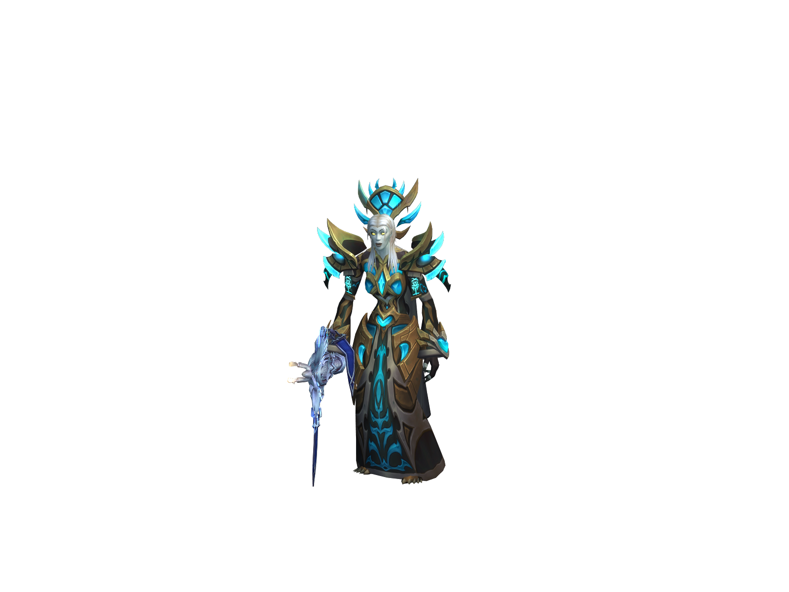 Suspended 3D character render