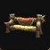 Banc confortable couvert de peaux