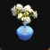Vase simplement décoré et fleurs