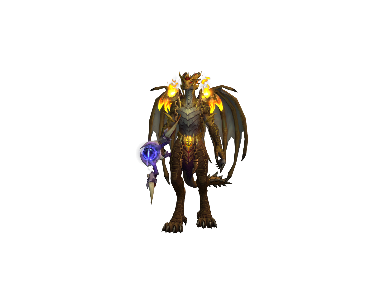 Goldflame 3D character render