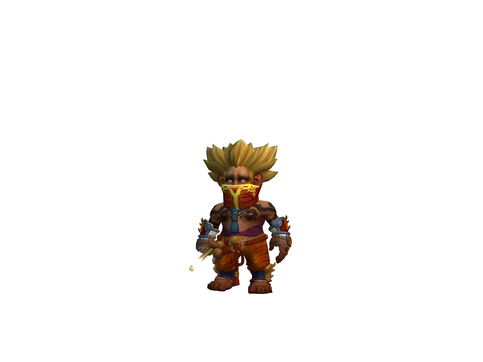 Babygoku 3D character render