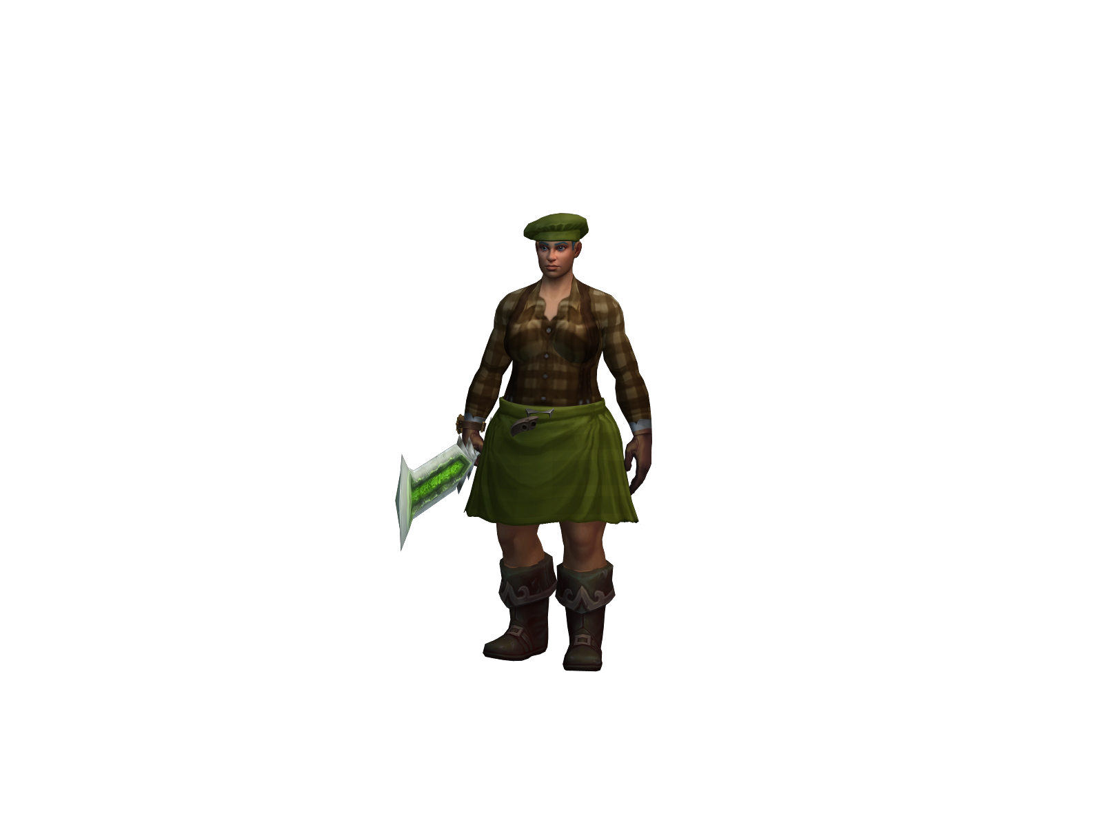 Squeeged 3D character render