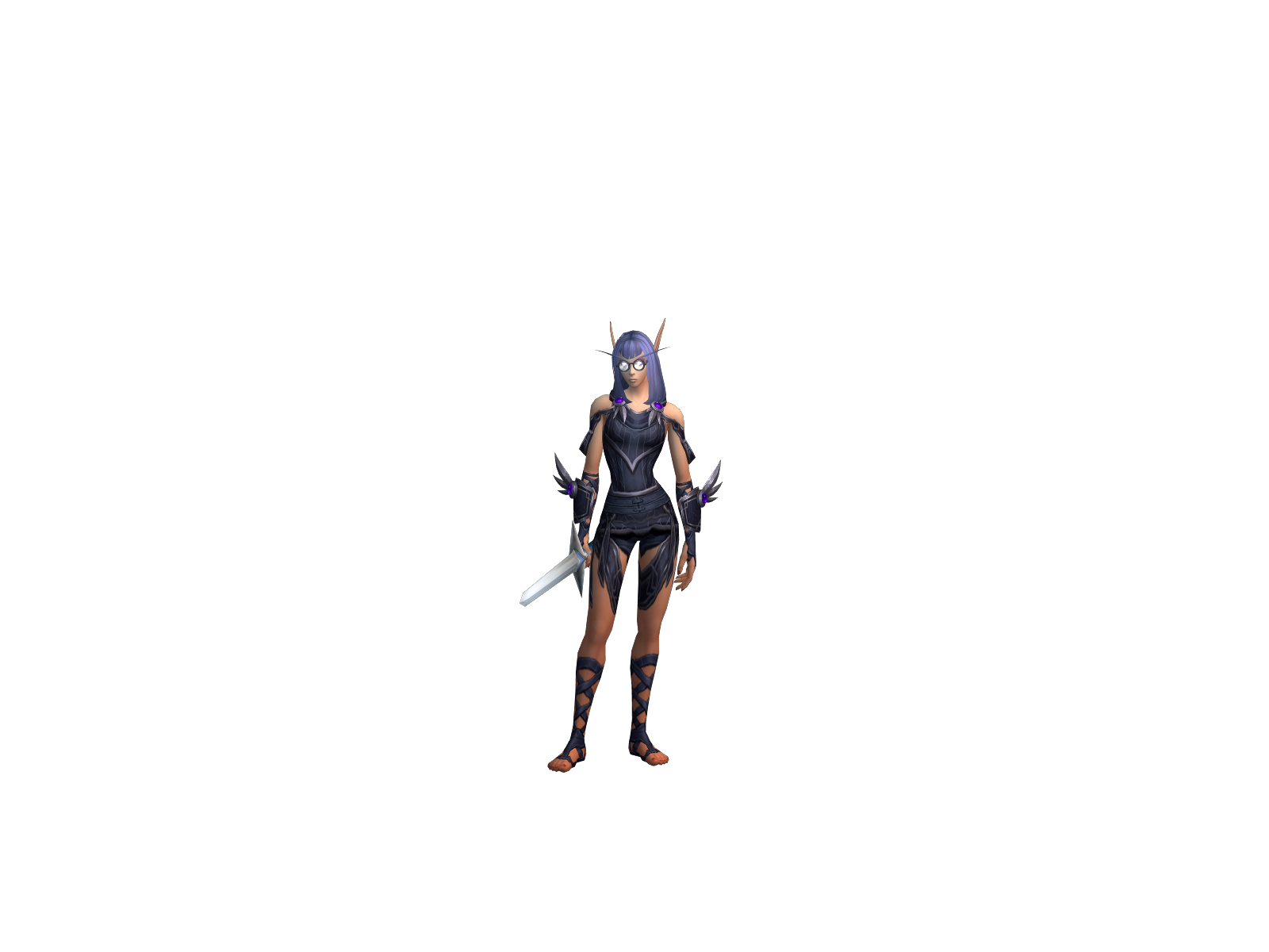 Yuna 3D character render
